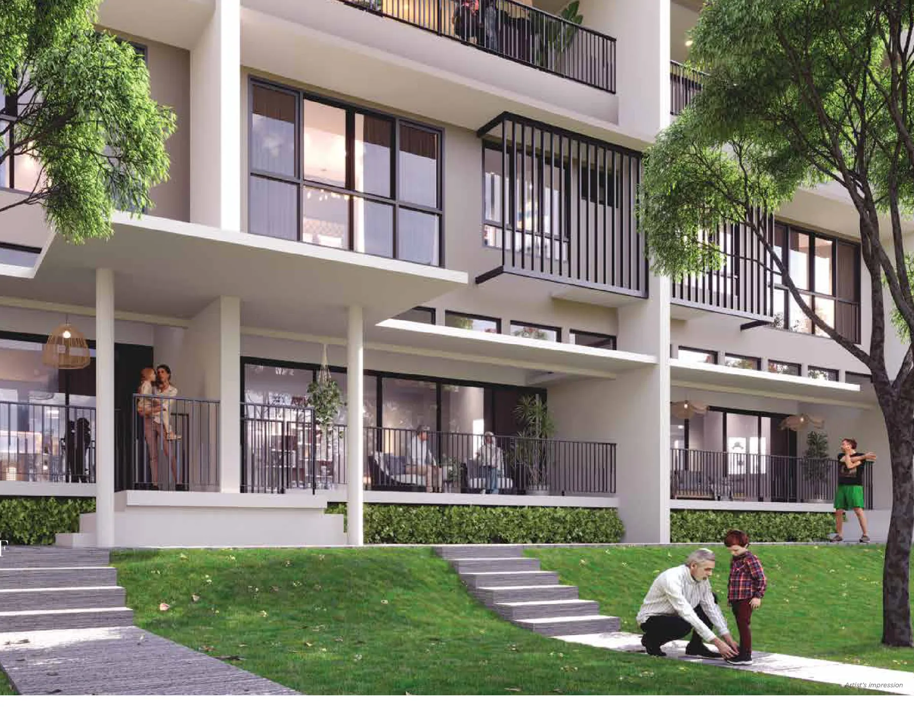 Linari Kwasa Damansara parkhome terraces facing the lawn, artist's impression
