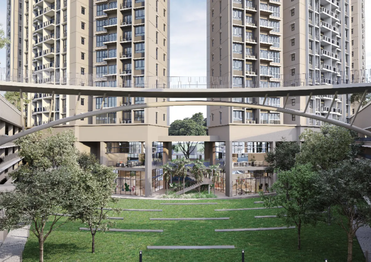 Linari Kwasa Damansara garden courtyard between the towers, artist's impression